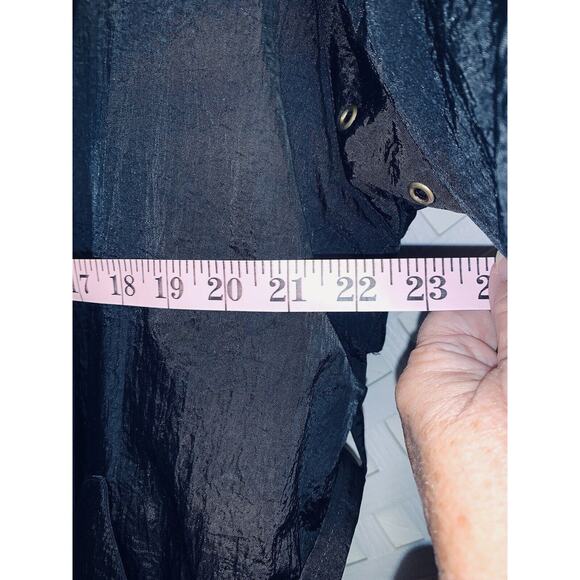 Sz 10 Vtg Maggie Lawrence Long Trench Rain Coat Black Belted Zip Out Lining EUC - Picture 14 of 16